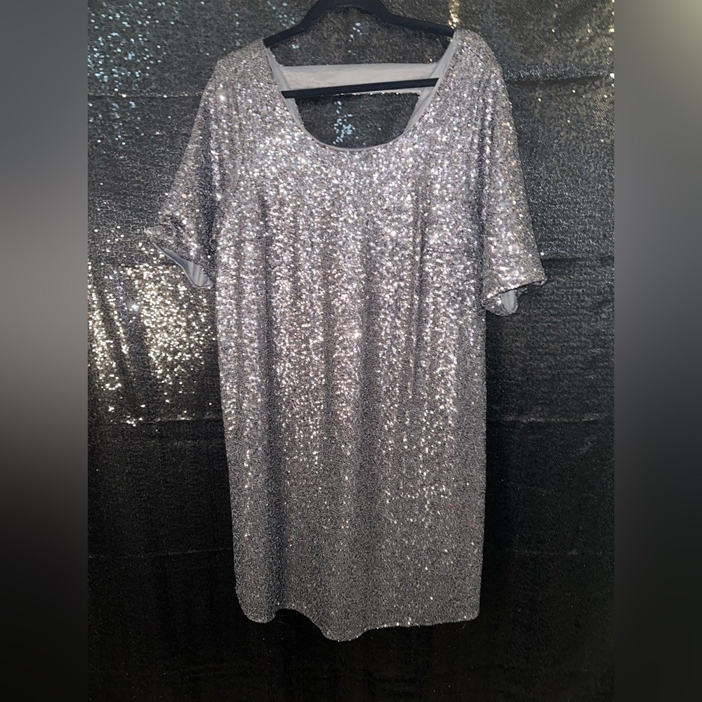 Torrid Gunmetal Silver Sequin Mini Dress